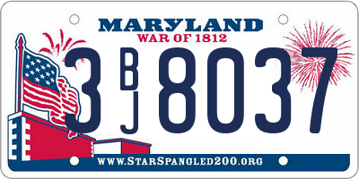 MD license plate 3BJ8037