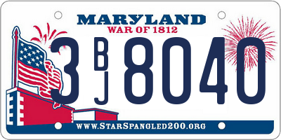 MD license plate 3BJ8040
