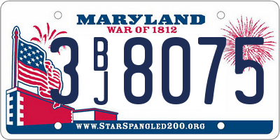 MD license plate 3BJ8075