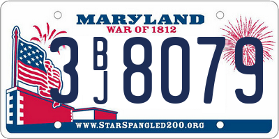 MD license plate 3BJ8079