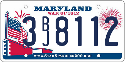 MD license plate 3BJ8112