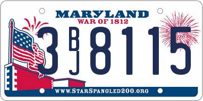 MD license plate 3BJ8115