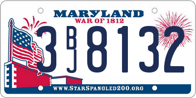 MD license plate 3BJ8132