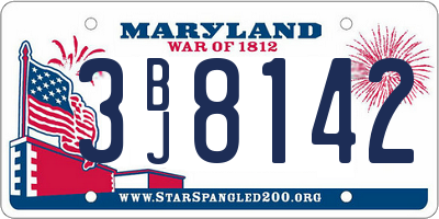 MD license plate 3BJ8142