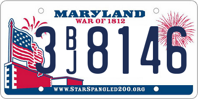 MD license plate 3BJ8146