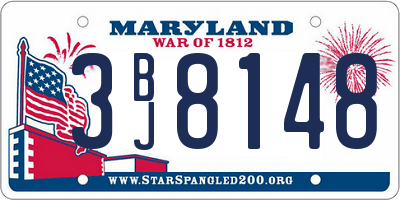 MD license plate 3BJ8148