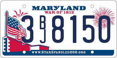 MD license plate 3BJ8150