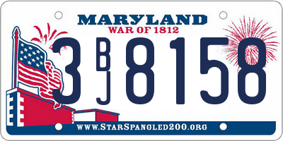 MD license plate 3BJ8158