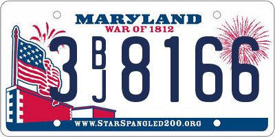MD license plate 3BJ8166