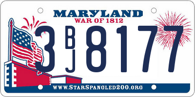 MD license plate 3BJ8177