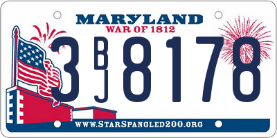 MD license plate 3BJ8178