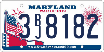 MD license plate 3BJ8182