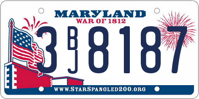 MD license plate 3BJ8187