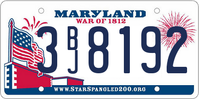MD license plate 3BJ8192