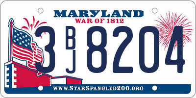 MD license plate 3BJ8204
