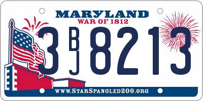 MD license plate 3BJ8213