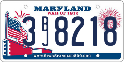 MD license plate 3BJ8218