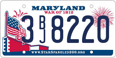 MD license plate 3BJ8220