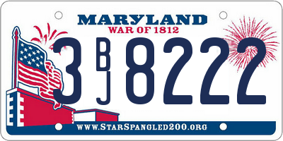 MD license plate 3BJ8222