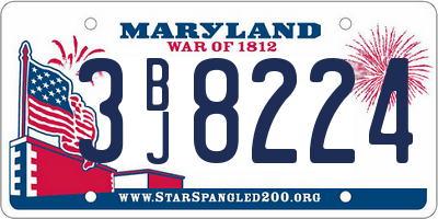 MD license plate 3BJ8224