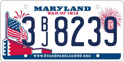 MD license plate 3BJ8239