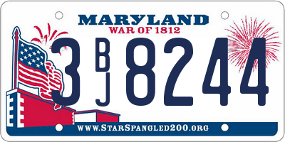 MD license plate 3BJ8244