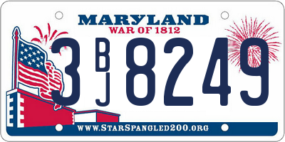MD license plate 3BJ8249