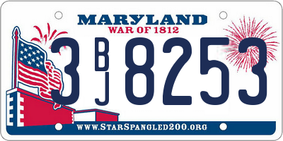 MD license plate 3BJ8253