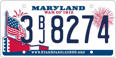MD license plate 3BJ8274