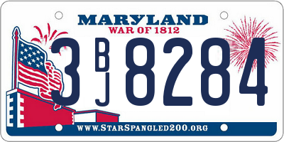 MD license plate 3BJ8284