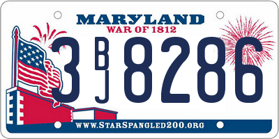 MD license plate 3BJ8286