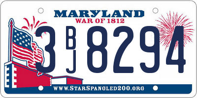 MD license plate 3BJ8294
