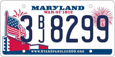 MD license plate 3BJ8299