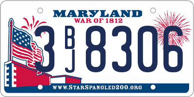 MD license plate 3BJ8306