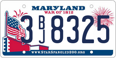 MD license plate 3BJ8325