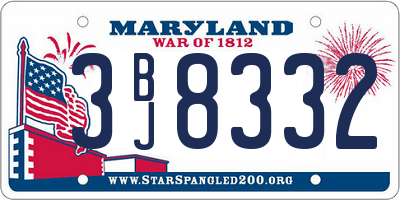 MD license plate 3BJ8332