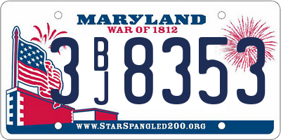 MD license plate 3BJ8353