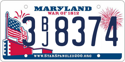 MD license plate 3BJ8374