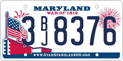 MD license plate 3BJ8376