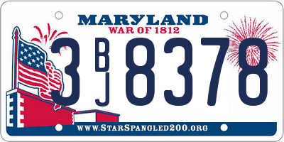 MD license plate 3BJ8378