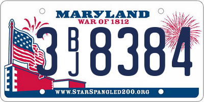 MD license plate 3BJ8384