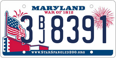 MD license plate 3BJ8391