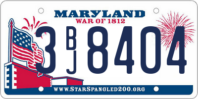 MD license plate 3BJ8404