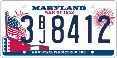 MD license plate 3BJ8412