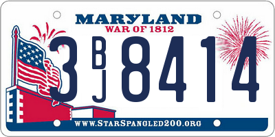 MD license plate 3BJ8414