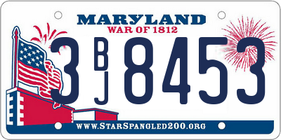 MD license plate 3BJ8453