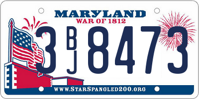 MD license plate 3BJ8473