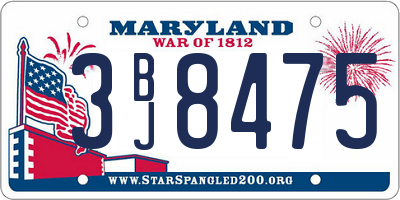 MD license plate 3BJ8475