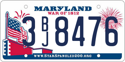 MD license plate 3BJ8476