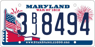 MD license plate 3BJ8494